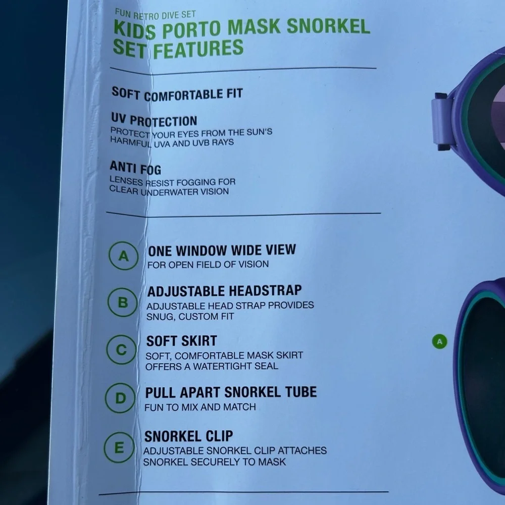 Speedo Kids Fun Retro Dive Set - Blue and Green - Picture 3 of 4